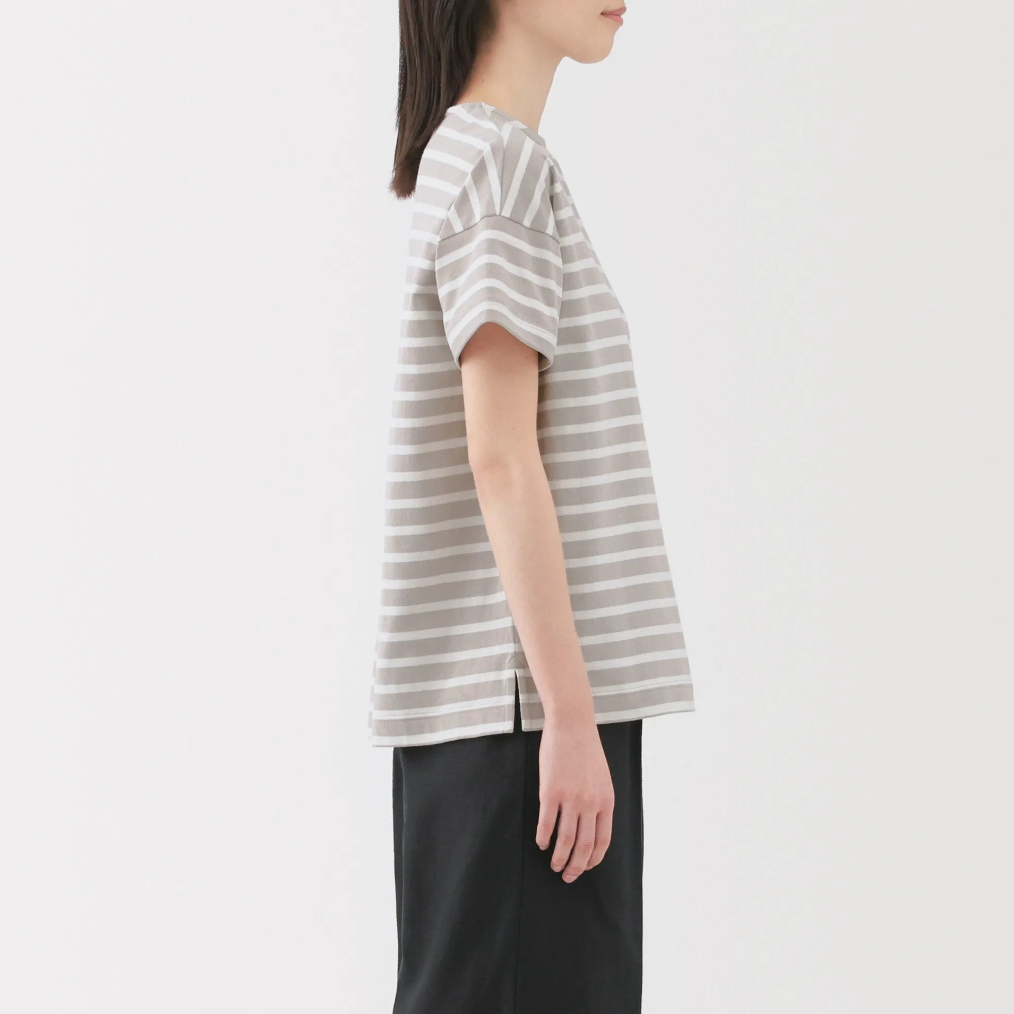 Women's Striped Boat Neck Short Sleeve T-Shirt