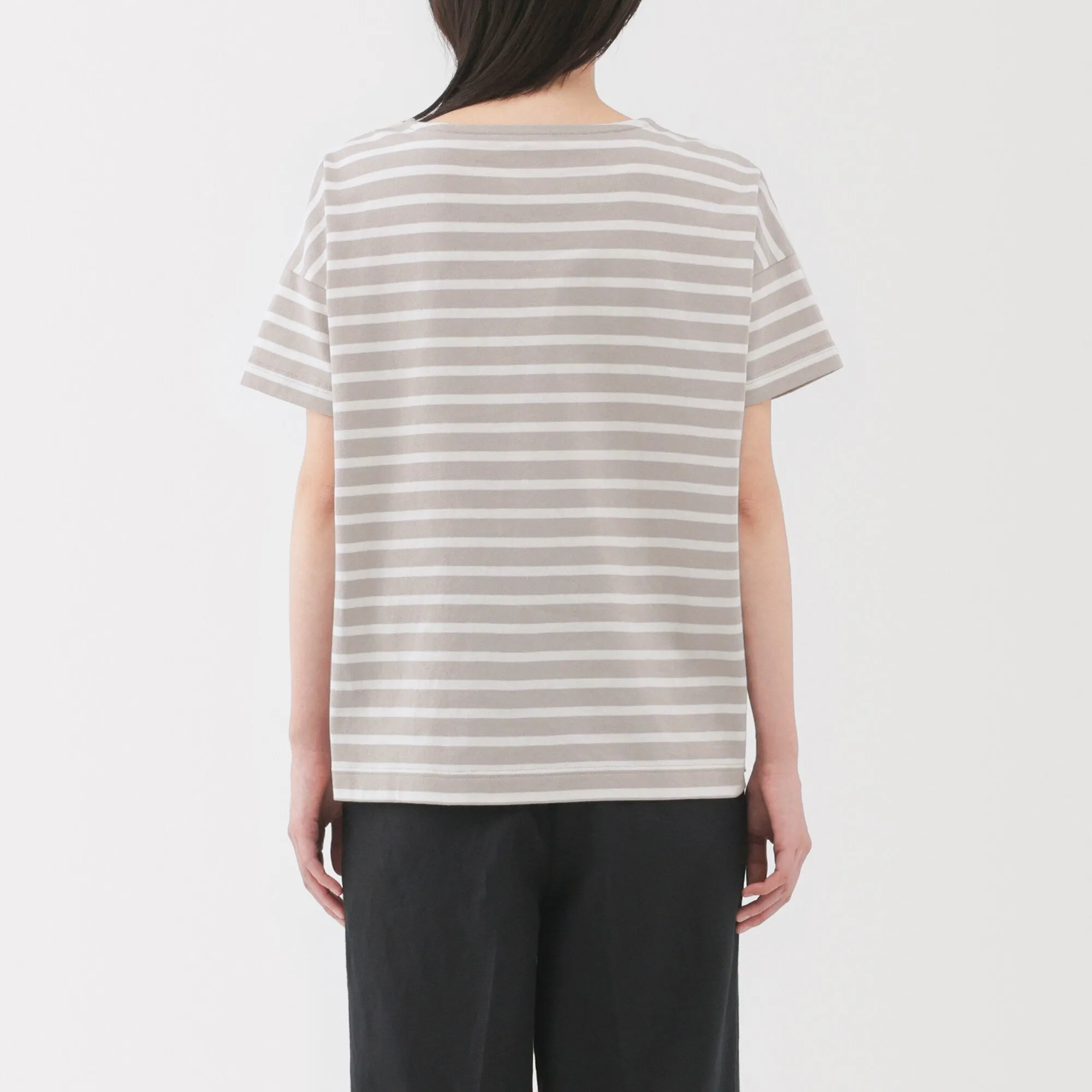 Women's Striped Boat Neck Short Sleeve T-Shirt